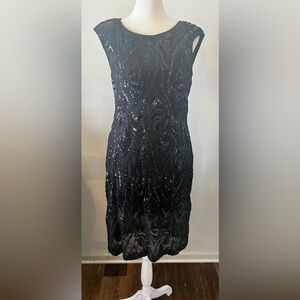 NWT Connected Apparel Black Sequin Dress
